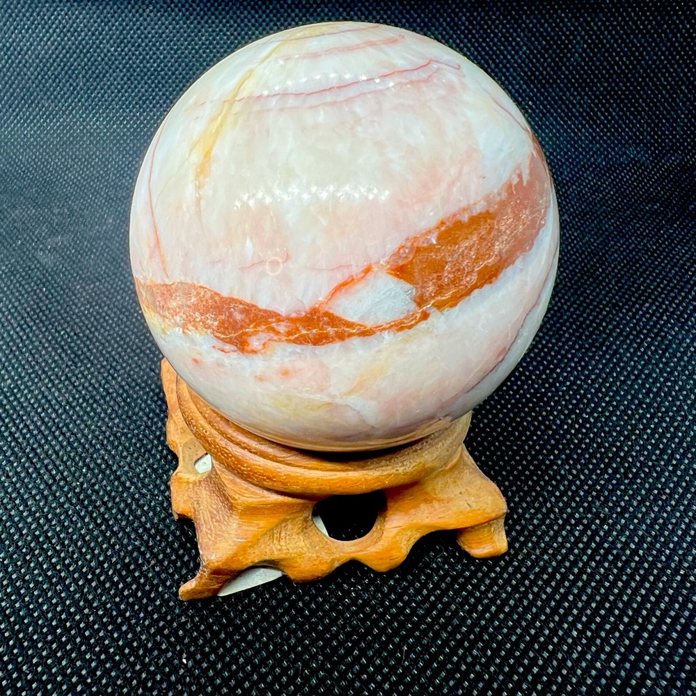 Red Banded Calcite Sphere 10 oz